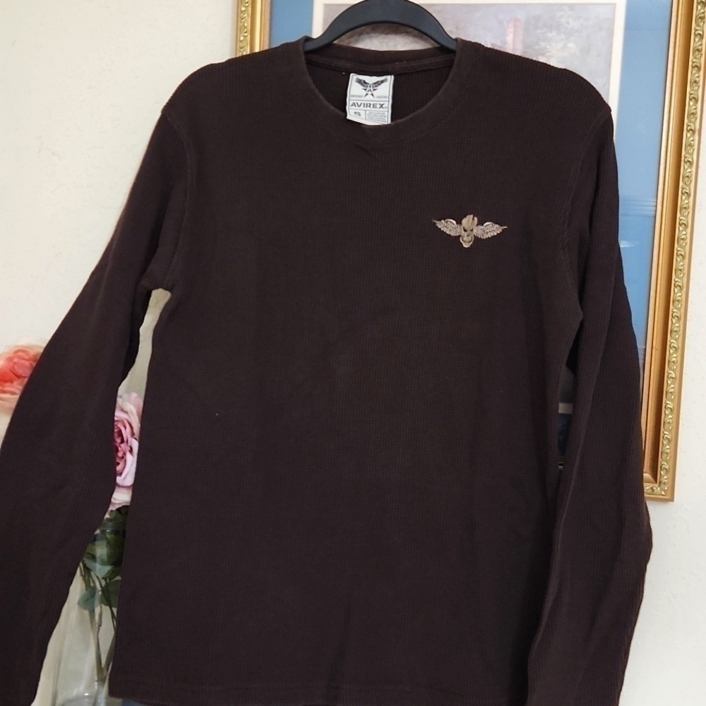 Avirex Vintage Skull with wings Crewneck Sweater Small Blokecore Bikercore Y2K